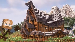 Thumbnail for I built a VIKING house on top of a mountain in Minecraft!