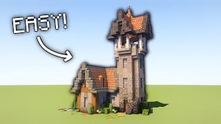 Thumbnail for Minecraft EASY Starter Base Medieval Tower Tutorial!