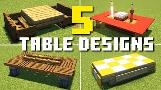 Thumbnail for 5 Easy Table Designs in Minecraft